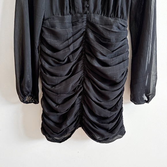 HOUSE OF HARLOW 1960 • Ruched Mini Dress in Black - Picture 8 of 15